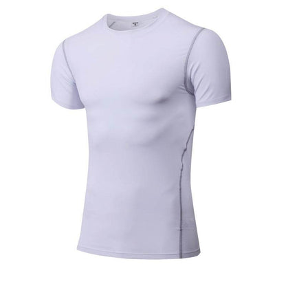 Solid color quick-drying bottoming short sleeve fitness t-shirt top - www.Shopthatapp.com
