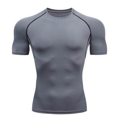 Solid color quick-drying bottoming short sleeve fitness t-shirt top - www.Shopthatapp.com