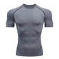 Solid color quick-drying bottoming short sleeve fitness t-shirt top - www.Shopthatapp.com