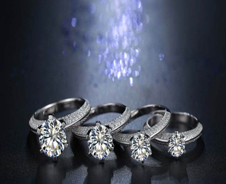 Six-claw paved with diamond luxury ring - www.Shopthatapp.com