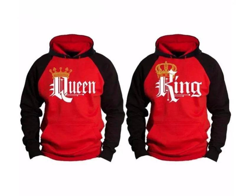 Women KING QUEEN King and Queen Crown Couple Color Block Sweatshirt - www.Shopthatapp.com