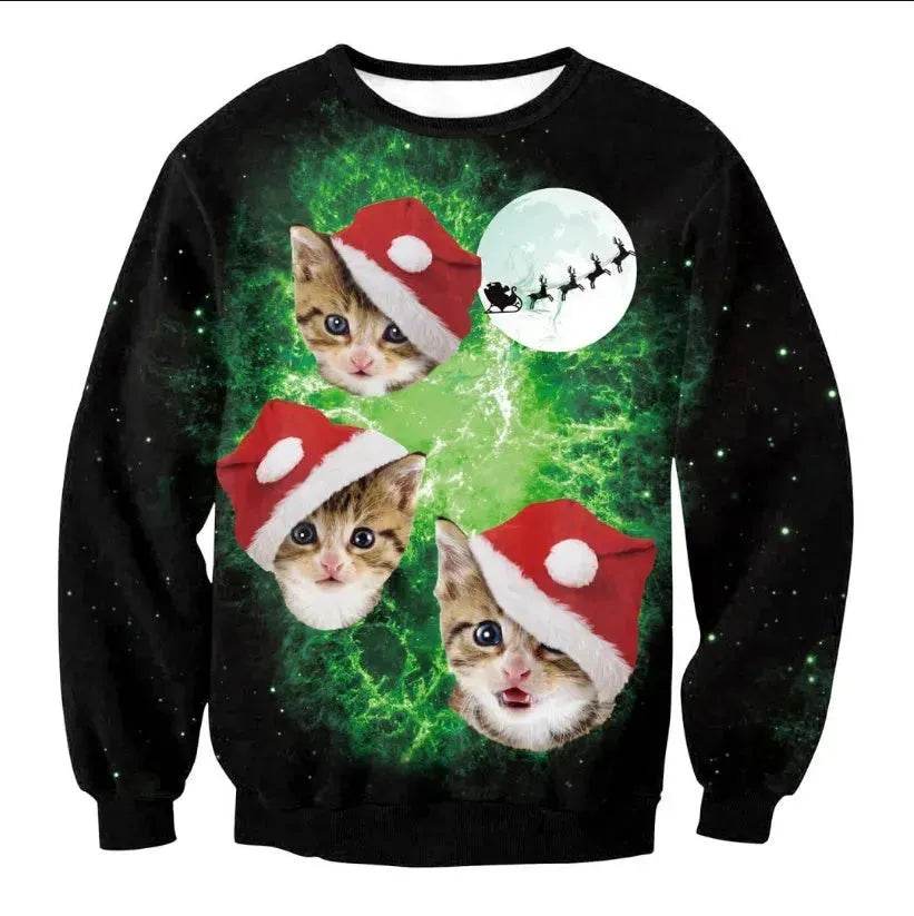 UGLY CHRISTMAS SWEATER Vacation Santa Elf Funny Womens Men Sweaters Tops Autumn Winter Clothing - www.Shopthatapp.com