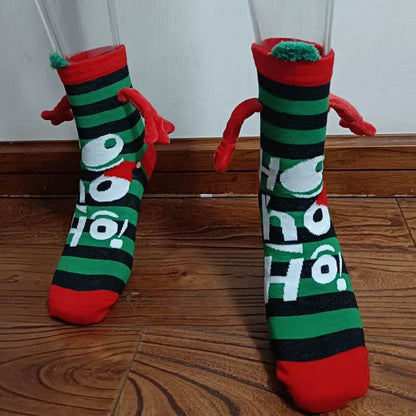 Christmas Stockings Autumn Winter Cotton Magnet Lodestone Hand Tube Socks - www.Shopthatapp.com