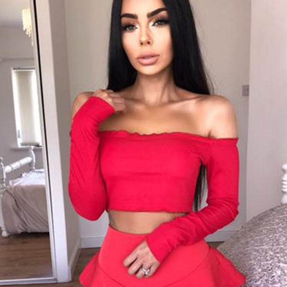 Sexy Cotton Blend Crop Top Off Shoulder Black Red Crochet Women Brandy Elegant Short Tank Crop Tops Bustier - www.Shopthatapp.com