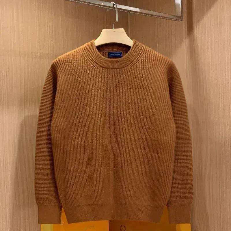 Autumn Fashion Knitted Woolen Thick Round Neck Pullover Sweater for men - www.Shopthatapp.com