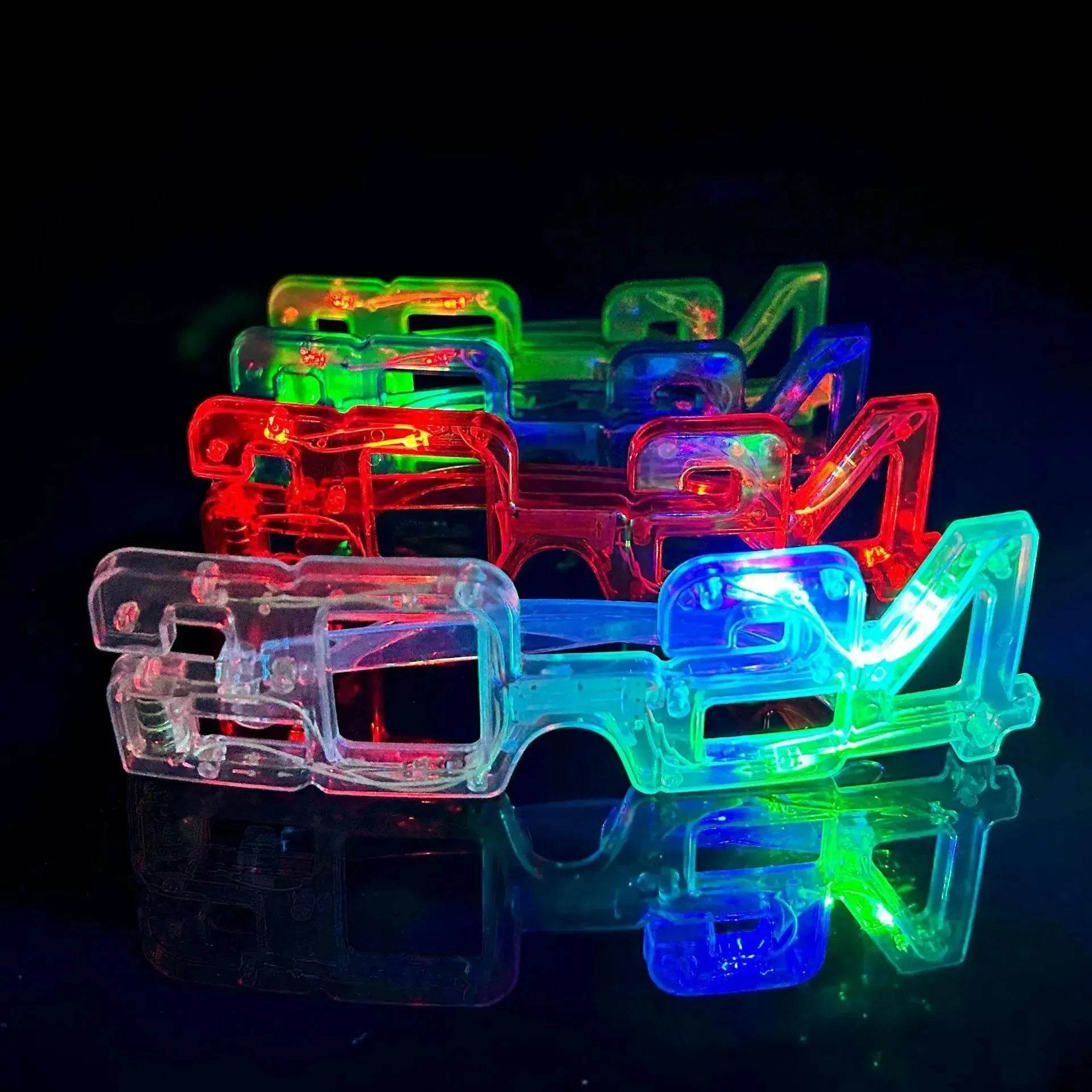 LED Glowing New Year Glasses 2024 Glitter Glasses For Party Evening Decoration - www.Shopthatapp.com