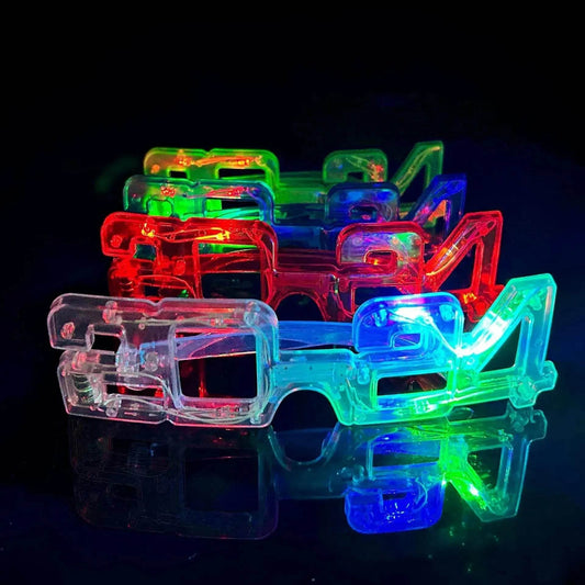 LED Glowing New Year Glasses 2024 Glitter Glasses For Party Evening Decoration - www.Shopthatapp.com