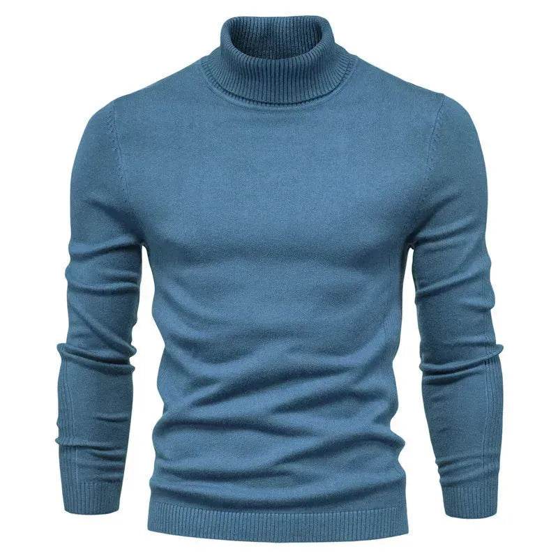 Men's Plain Slim Pullover Polo Sweatshirt Turtleneck Sweater Winter Casual Tops Men - www.Shopthatapp.com