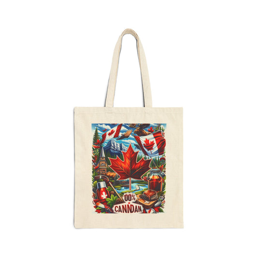 Canadian Pride Tote Bag, Eco-Friendly Shopping Bag, Gift for Canada Day, 100% Canadian Canvas Bag, Fun Travel Tote