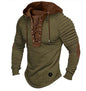 Spring And fall Pure Color Tied Hoodie Street fashion Bronzing Lacing Sweatshirt - www.Shopthatapp.com