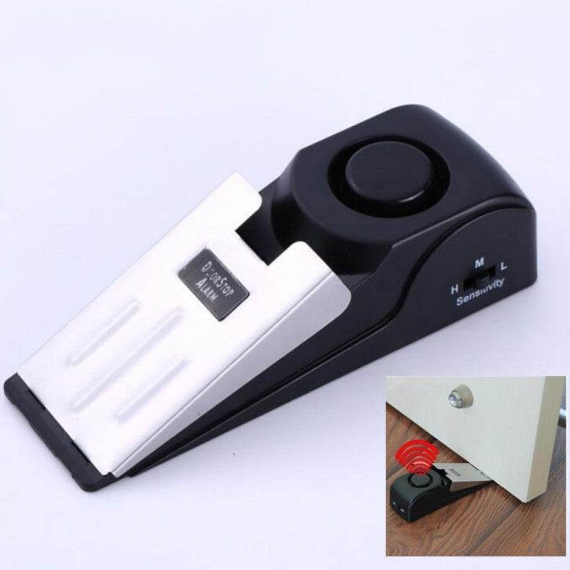 120db door stop alarm Security System Home Wedge Shaped Stopper Alert Security System Door Stop Alarm Block Blocking System - www.Shopthatapp.com