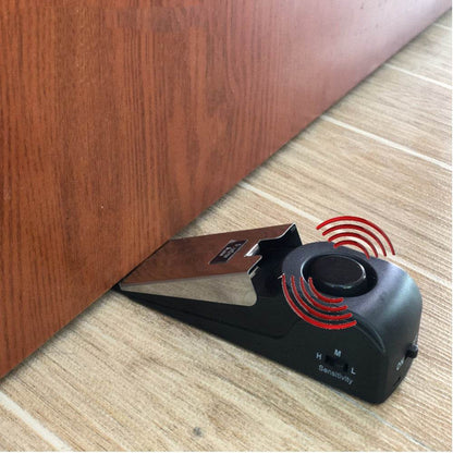 120db door stop alarm Security System Home Wedge Shaped Stopper Alert Security System Door Stop Alarm Block Blocking System - www.Shopthatapp.com