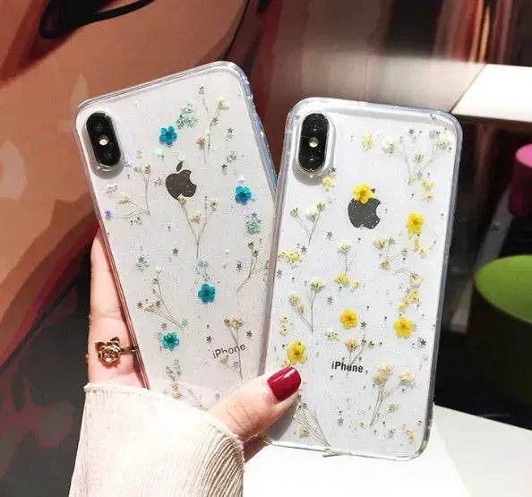 Dried flower epoxy silicone phone case - www.Shopthatapp.com