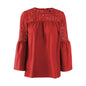 New fashion tops round neck women Ruffle Lace blouse Elegant Summer top - www.Shopthatapp.com