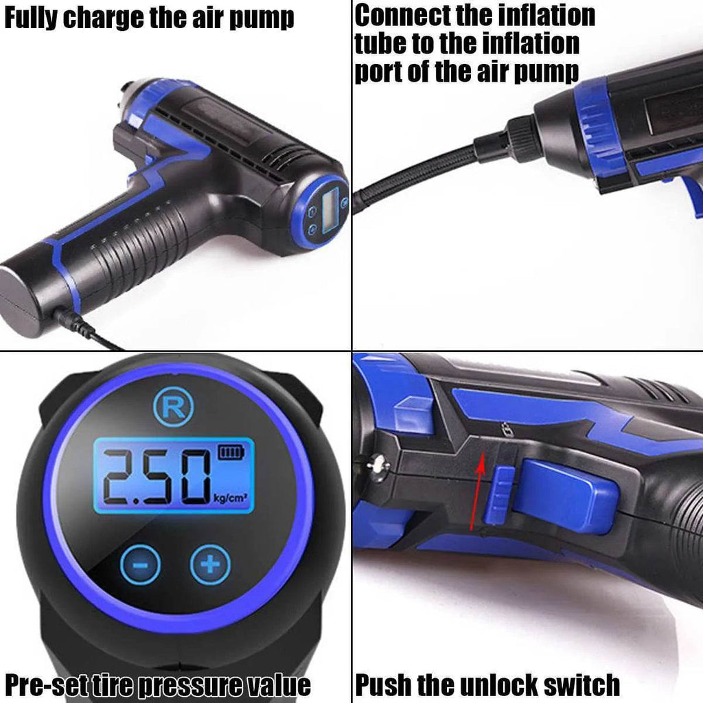 Wireless Charging Portable Multi-function Vehicle Household Electric Car Tire Handheld Air Pump - www.Shopthatapp.com