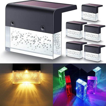 Waterproof New RGB LED Solar Light Step Fence Light - www.Shopthatapp.com