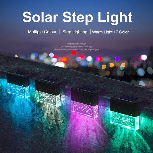 Waterproof New RGB LED Solar Light Step Fence Light - www.Shopthatapp.com