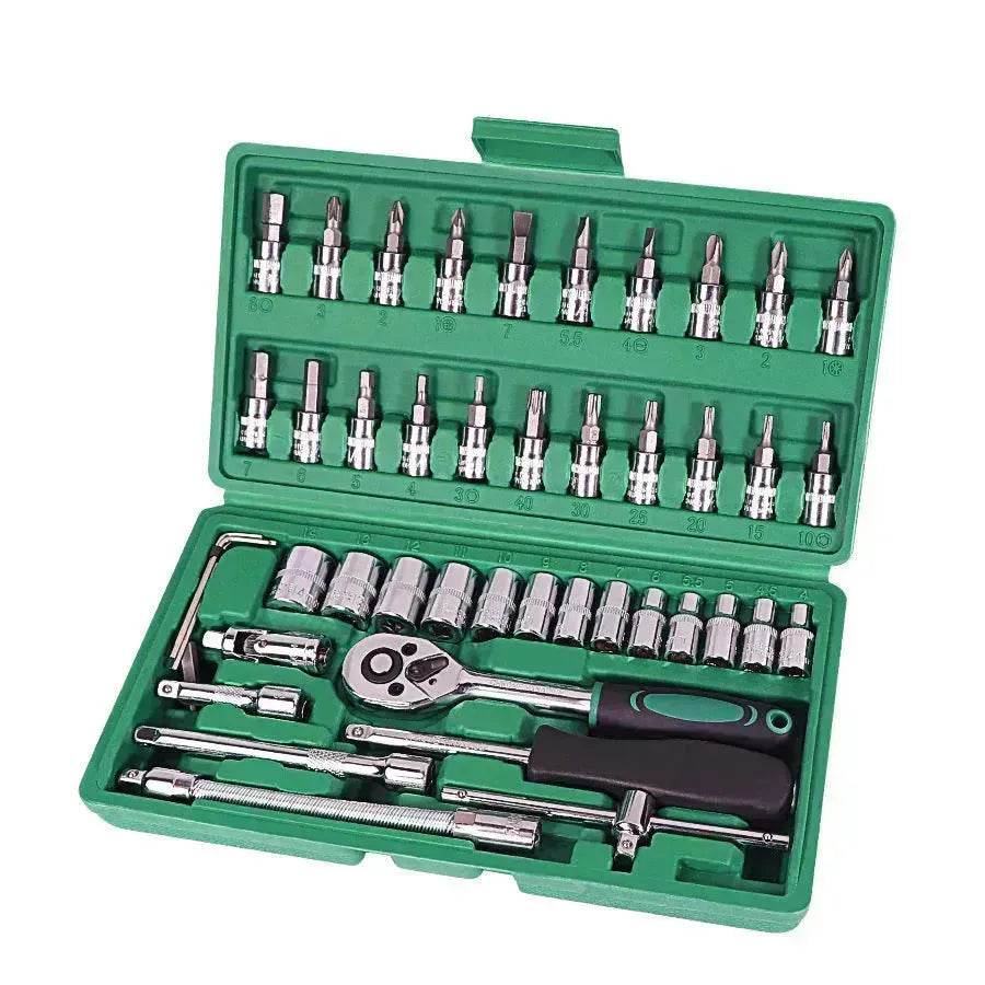 Car Repair Tool 46pcs Inch Socket Set Car Repair Tool Ratchet Torque Wrench Combo Tools Kit Auto Repairing Tool Set - www.Shopthatapp.com