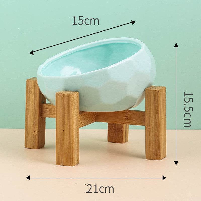 Pet Supplies Bowl Ceramic Cat Bowl Dog Bowl Oblique Mouth - www.Shopthatapp.com