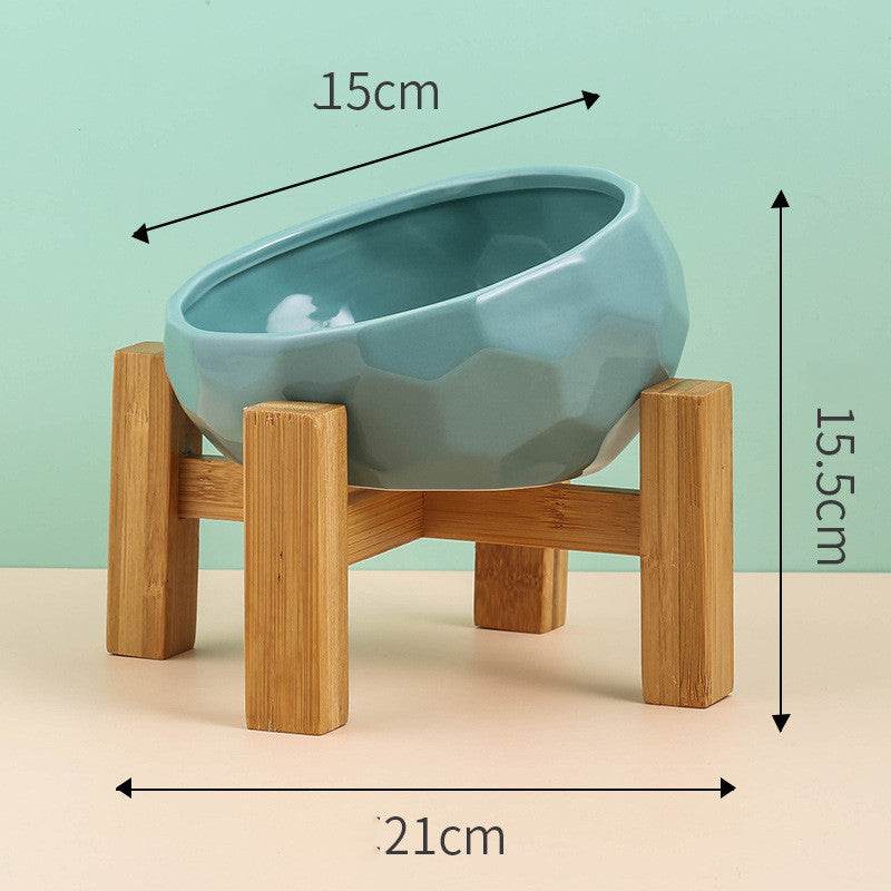 Pet Supplies Bowl Ceramic Cat Bowl Dog Bowl Oblique Mouth - www.Shopthatapp.com