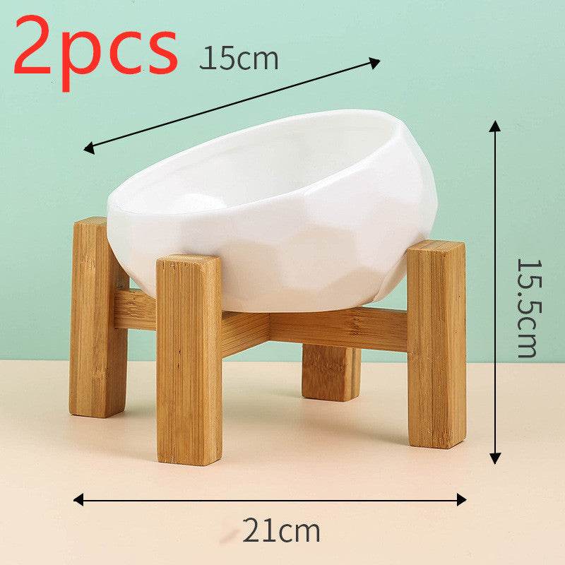 Pet Supplies Bowl Ceramic Cat Bowl Dog Bowl Oblique Mouth - www.Shopthatapp.com