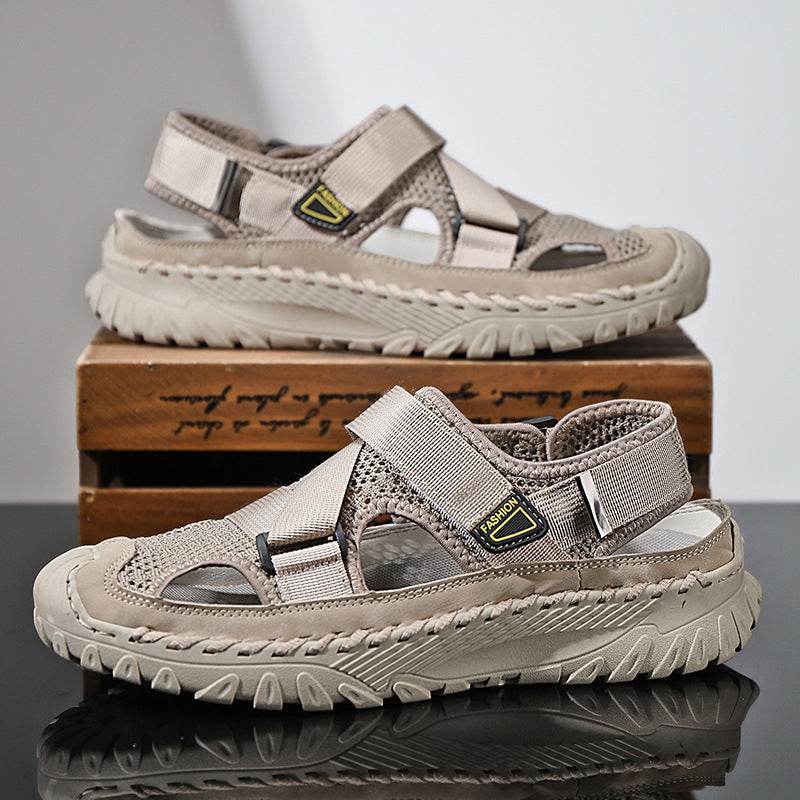 Summer Men's Hollow Mesh Surface Breathable Trendy Casual Shoes All-matching Sandals - www.Shopthatapp.com