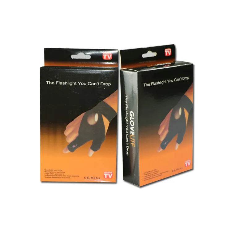 LED Outdoor Flashlight Fishing Half Finger Sports Lighted Gloves - www.Shopthatapp.com