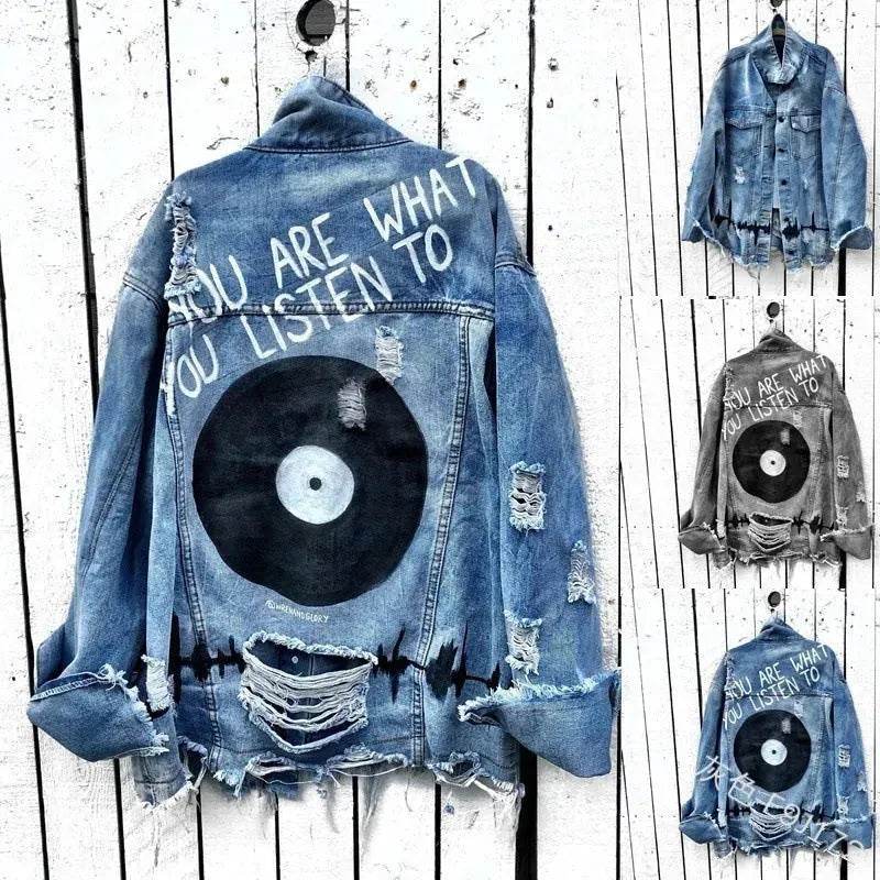 Women Y2K Denim Jeans Ripped Jacket - www.Shopthatapp.com