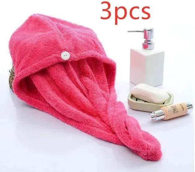 Women's Microfiber Hair Dryer Cap Absorbent Hair Towel. - www.Shopthatapp.com