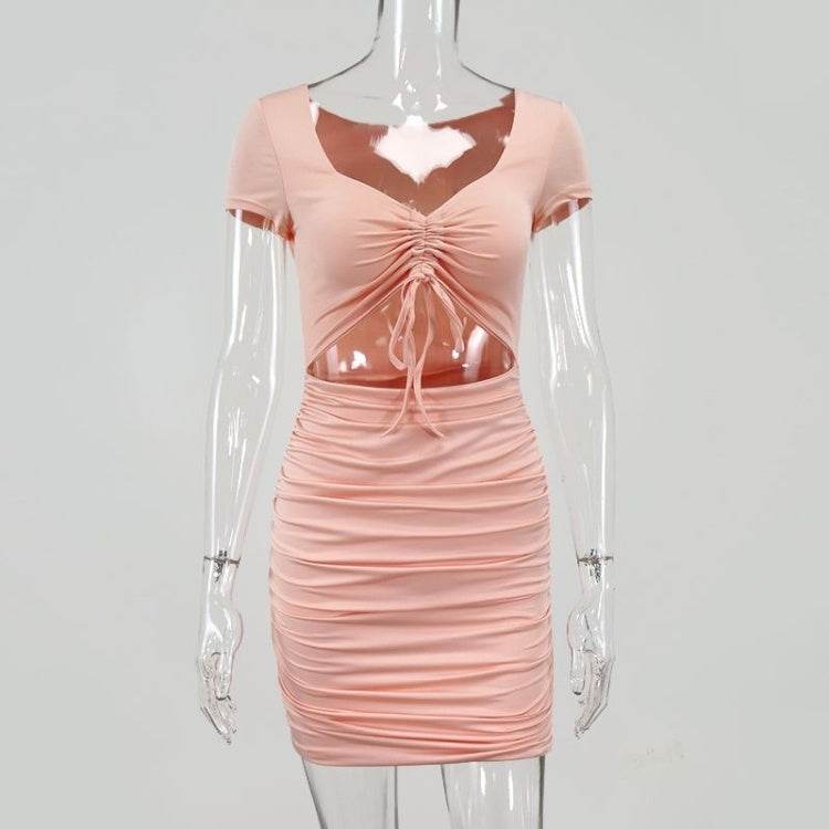 Ladies Bodycon Mini dress Open belly Club Party Dress - www.Shopthatapp.com