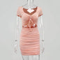 Ladies Bodycon Mini dress Open belly Club Party Dress - www.Shopthatapp.com