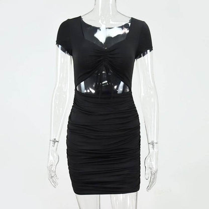 Ladies Bodycon Mini dress Open belly Club Party Dress - www.Shopthatapp.com
