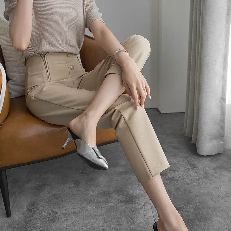 Petal Type Temperament High Waist Business Office Workwear Formal Trouser Pant Women - www.Shopthatapp.com
