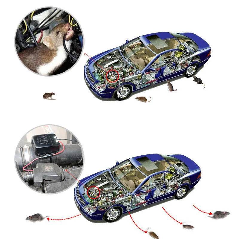 Car Rodent Repellent Animal Ultrasonic Rat Flashlight Deterrent-Trap 12V with LED Vehicle - www.Shopthatapp.com