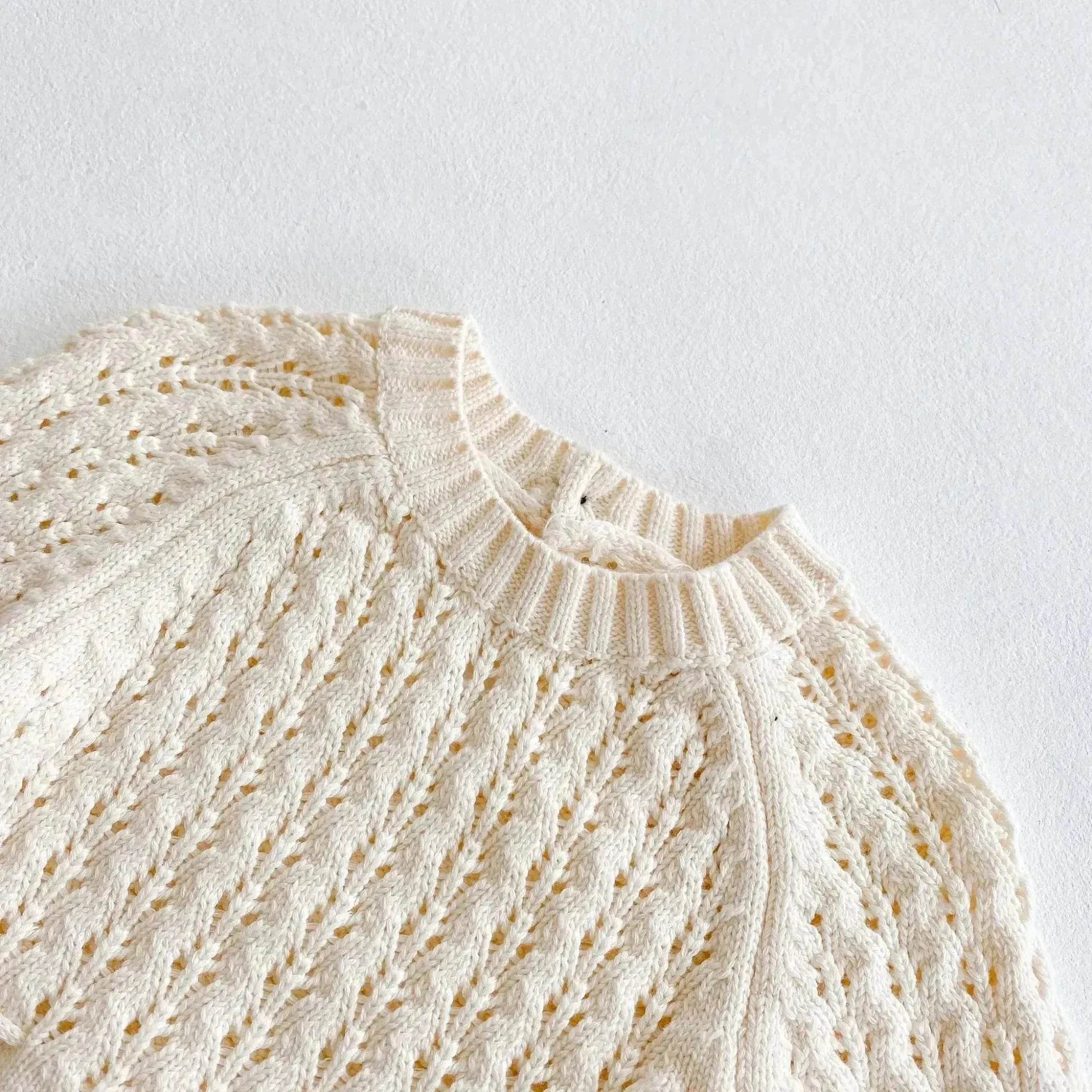 Girl Baby Knitted Hollow Waist Girdle Long Sleeves Harpy Dress Triangle Baby girl Casual wear - www.Shopthatapp.com