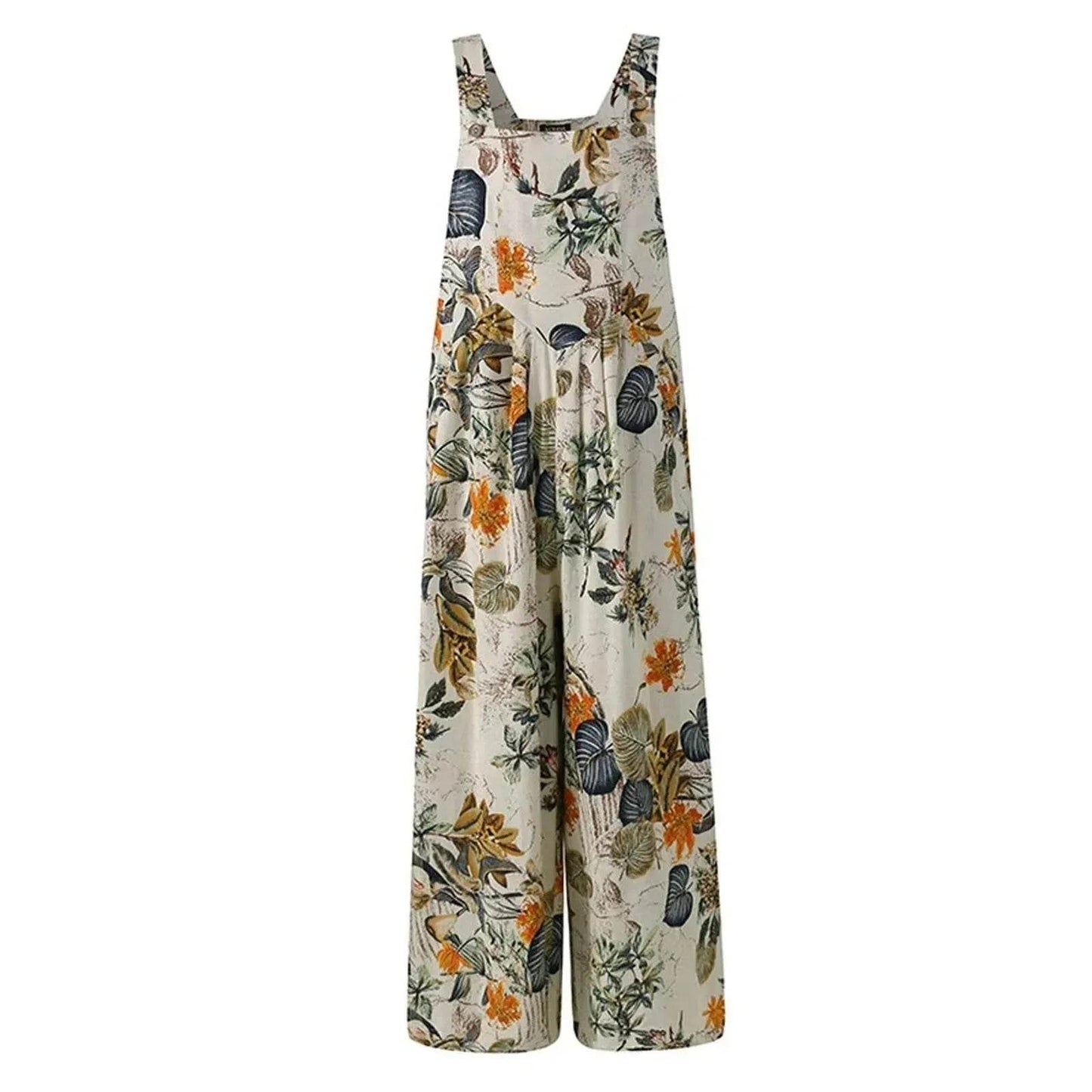 Casual Summer Cotton Floral Sleeveless loose Jumpsuit - www.Shopthatapp.com