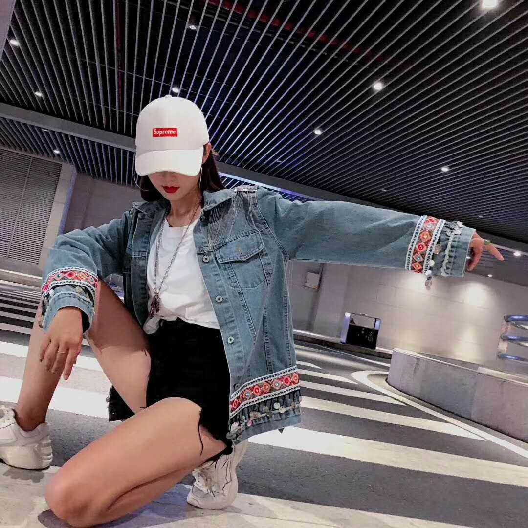 Heavy Industry Flower Embroidery Beaded Sequins Retro Fashion Long-sleeved Denim Jacket Women - www.Shopthatapp.com