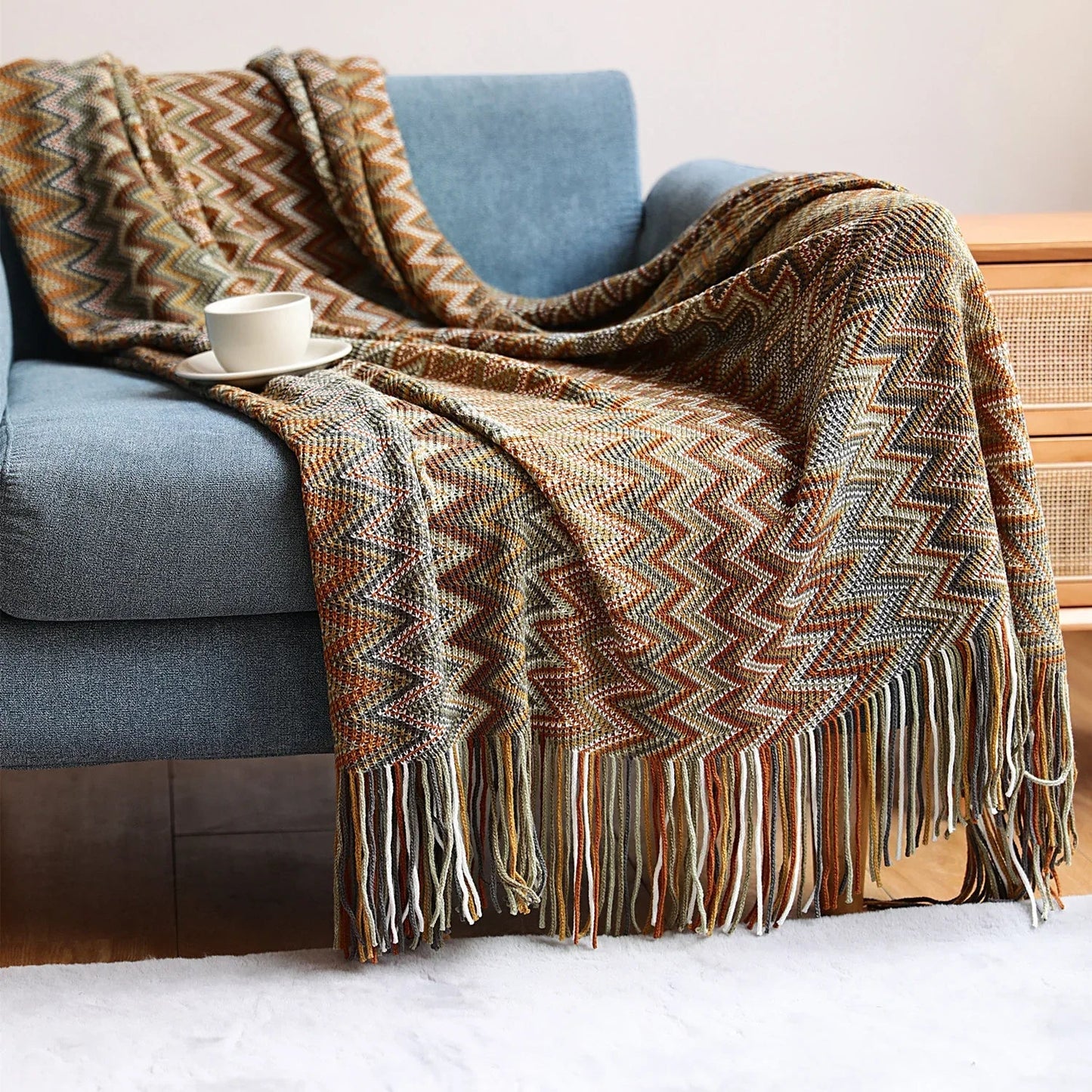 Bohemian Sofa Blanket Cross Border Knitting Blanket Office Nap Blanket Air Conditioning Blanket - www.Shopthatapp.com