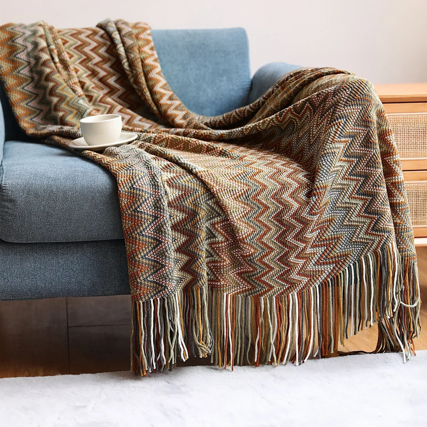 Bohemian Sofa Blanket Cross Border Knitting Blanket Office Nap Blanket Air Conditioning Blanket - www.Shopthatapp.com