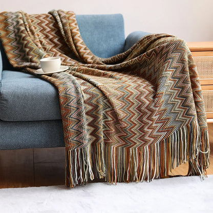 Bohemian Sofa Blanket Cross Border Knitting Blanket Office Nap Blanket Air Conditioning Blanket - www.Shopthatapp.com