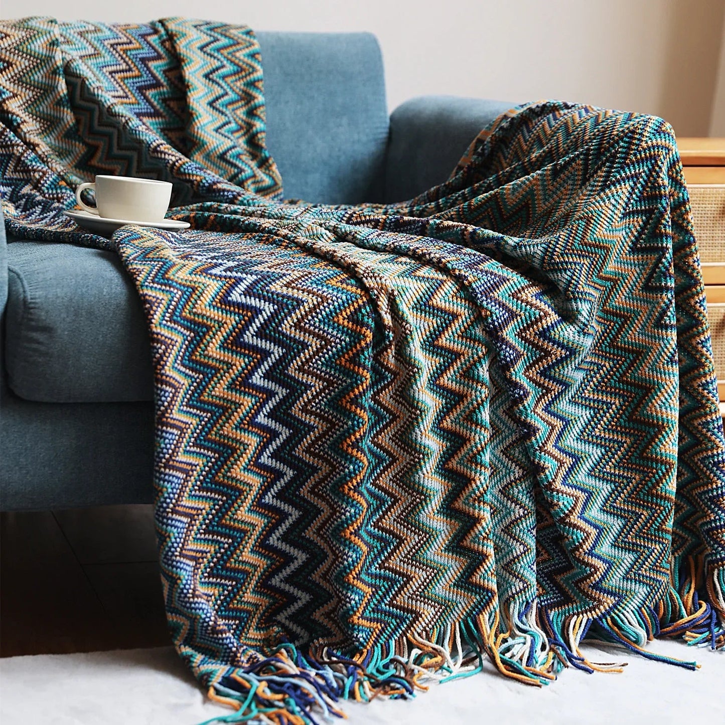 Bohemian Sofa Blanket Cross Border Knitting Blanket Office Nap Blanket Air Conditioning Blanket - www.Shopthatapp.com