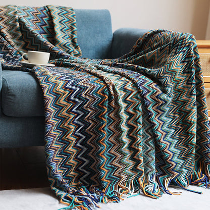 Bohemian Sofa Blanket Cross Border Knitting Blanket Office Nap Blanket Air Conditioning Blanket - www.Shopthatapp.com