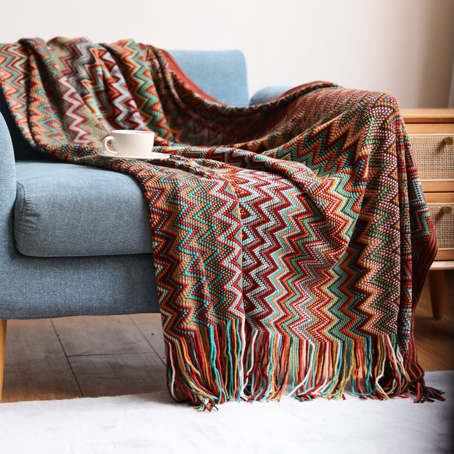 Bohemian Sofa Blanket Cross Border Knitting Blanket Office Nap Blanket Air Conditioning Blanket - www.Shopthatapp.com