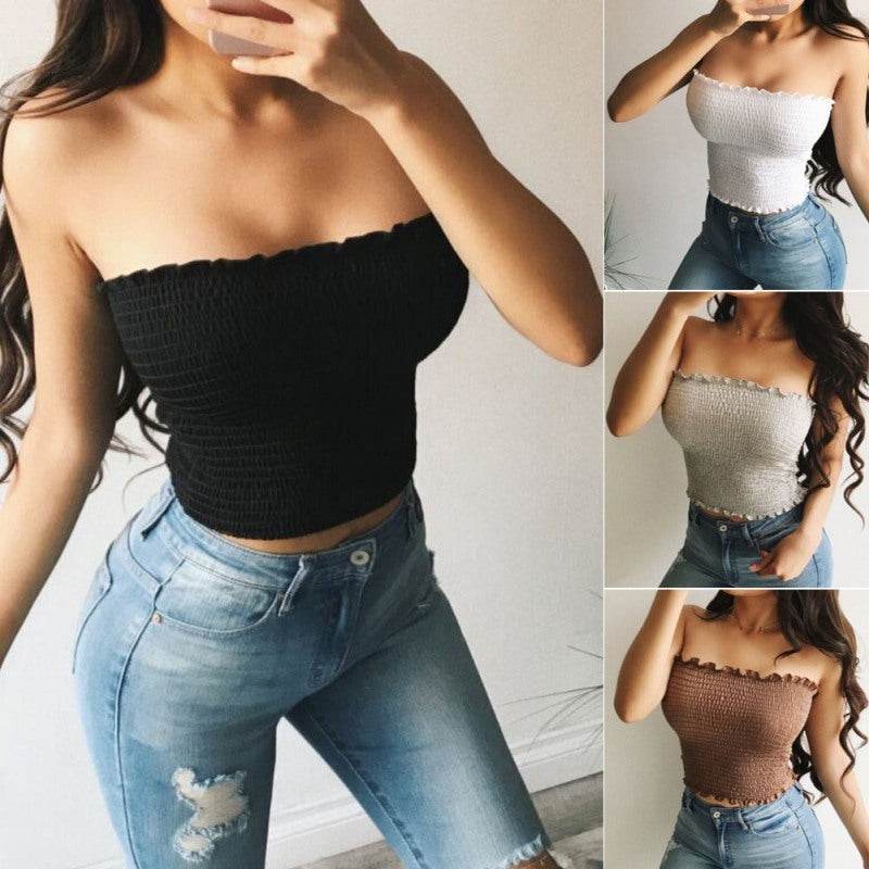 Sexy Fashion Summer Skinny Women Sleeveless Crop Tops Backl - www.Shopthatapp.com
