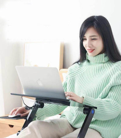 Folding Computer Desk Notebook Computer Stable With Double Fan - www.Shopthatapp.com