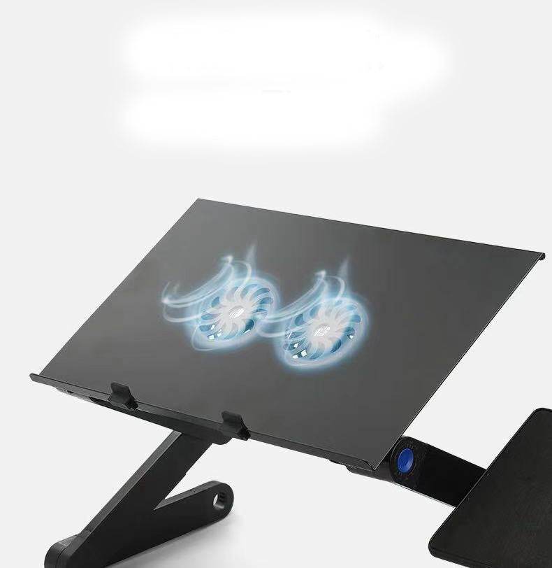 Folding Computer Desk Notebook Computer Stable With Double Fan - www.Shopthatapp.com