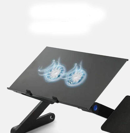 Folding Computer Desk Notebook Computer Stable With Double Fan - www.Shopthatapp.com