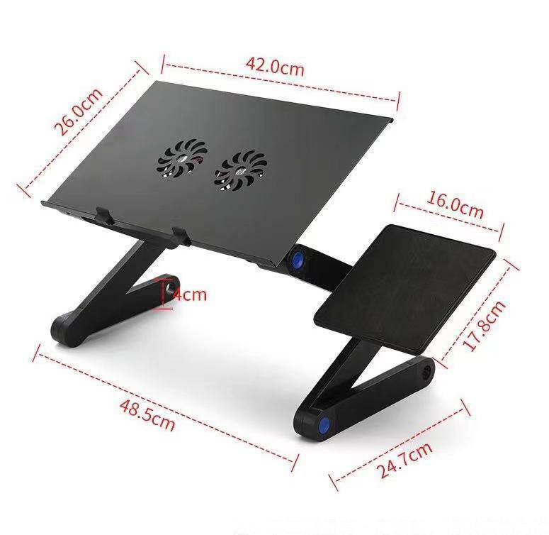 Folding Computer Desk Notebook Computer Stable With Double Fan - www.Shopthatapp.com