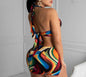 Adogirl Summer Hollow Out Halter Dress Sexy Backless Women Multicolor Evening Party Club Beach Wear Skinny Mini Dresses Vestido - www.Shopthatapp.com