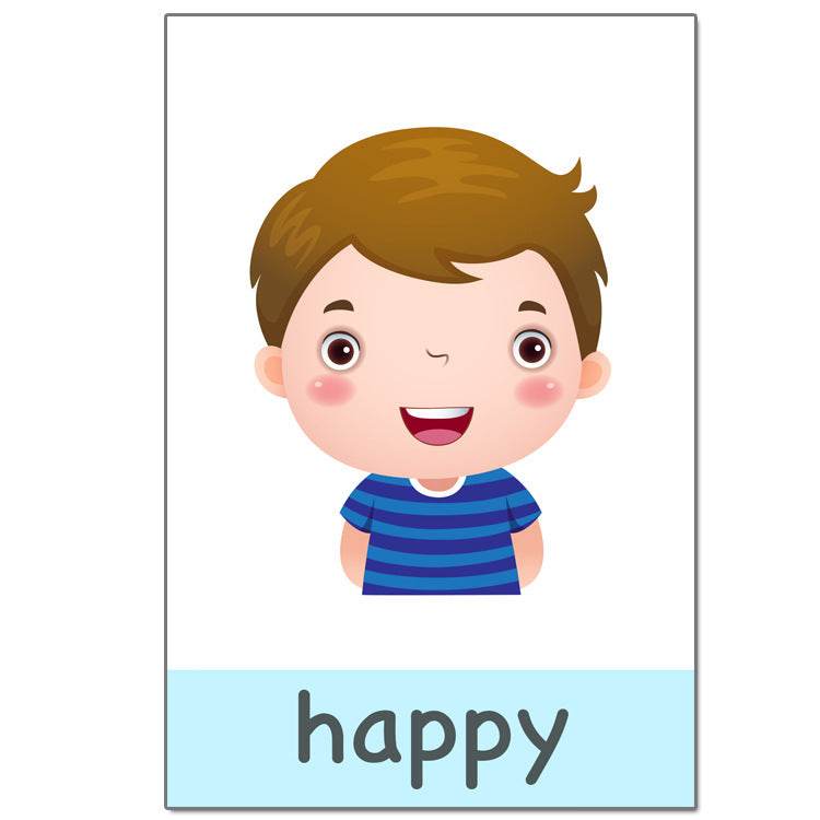 14 pcs Kids Learning Emotions Cognitive Flash Cards - www.Shopthatapp.com